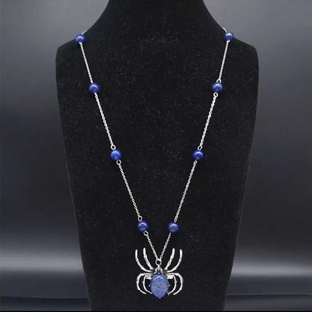 Blue Lapis Spider Necklace - Ella Moore