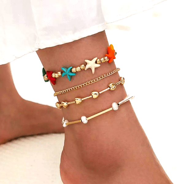 Starfish ankle bracelet deals
