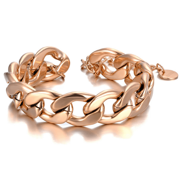 Bold Rose Gold Chain Linked Bracelet - Ella Moore