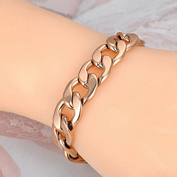 Bold Yellow Gold Chain Linked Bracelet - Ella Moore