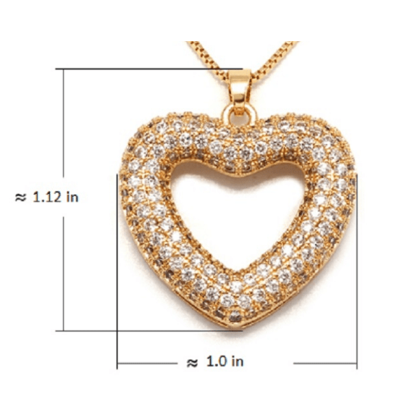Cubic Zirconia CZ Gold Heart  Necklace - Ella Moore