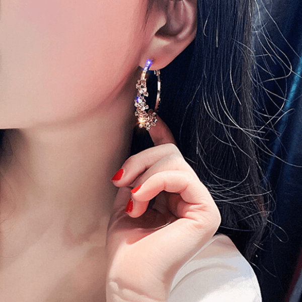 Glimmering CZ 14 kt Gold Hoop Earrings for Women - Ella Moore
