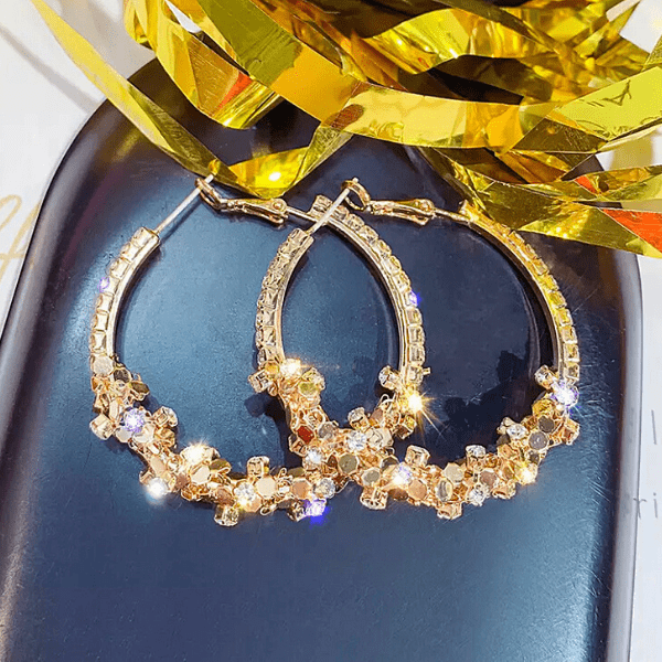 Glimmering CZ 14 kt Gold Hoop Earrings for Women - Ella Moore