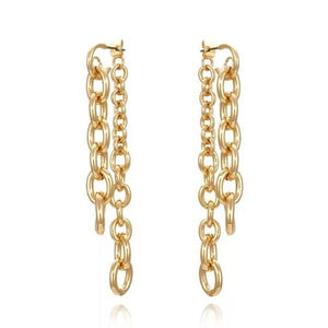 Dangling Women Gold Chain Earrings - Ella Moore