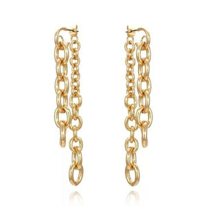 Dangling Women Gold Chain Earrings - Ella Moore