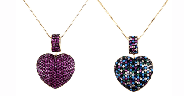 Dazzling Bold CZ Gold Heart Necklace - Ella Moore