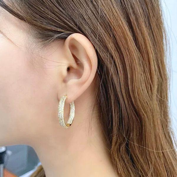 Brilliant CZ Gold Hoop Earrings - Ella Moore
