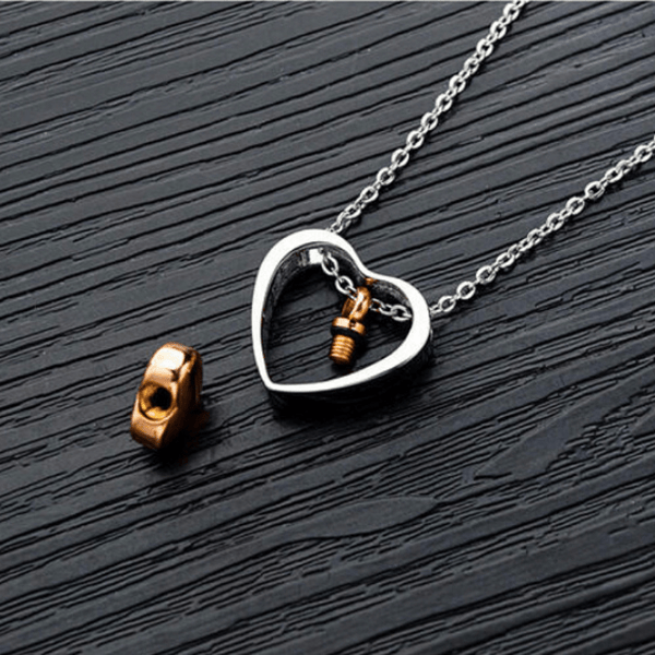 Double Heart Small Urn for Ashes Necklace - Ella Moore
