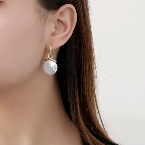 Stunning CZ Freshwater Pearl Sterling Silver Dangle Earrings - Ella Moore