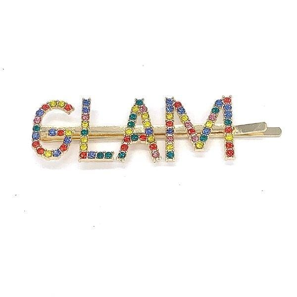 Sparkling Colorful Rhinestone Word Hair Clips