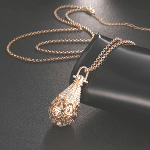 Gold Best Essential Oils Diffuser Aromatherapy Crystal Locket Necklace set - Ella Moore