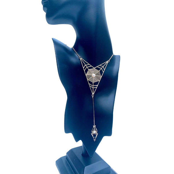 Gold Pearl Adjustable Slider Spider Necklace - Ella Moore