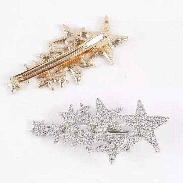 Gold and Silver Bursting Star Alligator Hair Clips - Ella Moore