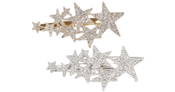 Gold and Silver Bursting Star Alligator Hair Clips - Ella Moore