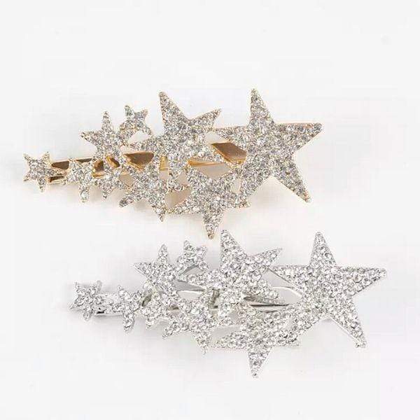 Gold and Silver Bursting Star Alligator Hair Clips - Ella Moore