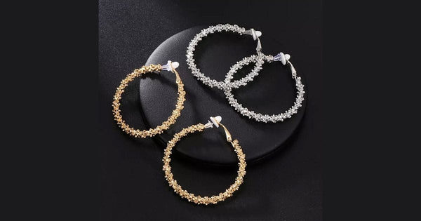 Textured Hoop Clip On Earrings