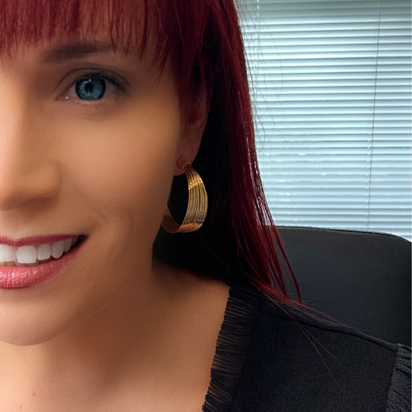 Yellow Gold Sleek 18 Kt Wire Hoop Earrings - Ella Moore