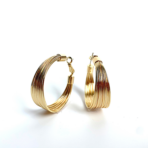 Yellow Gold Sleek 18 Kt Wire Hoop Earrings - Ella Moore