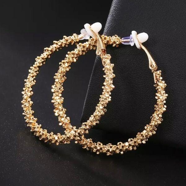 Textured Hoop Clip On Earrings