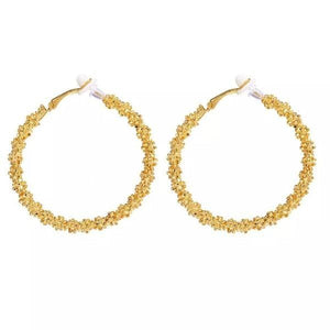 Textured Hoop Clip On Earrings
