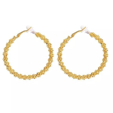 Textured Hoop Clip On Earrings