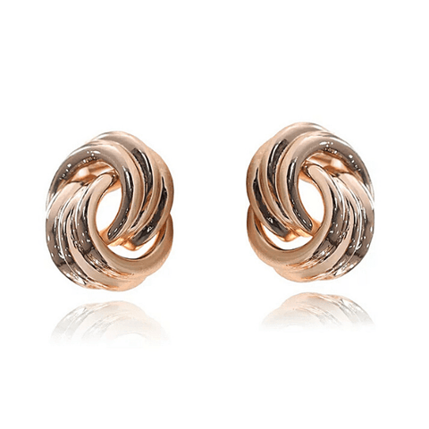 gold knot clip on earrings - Ella Moore