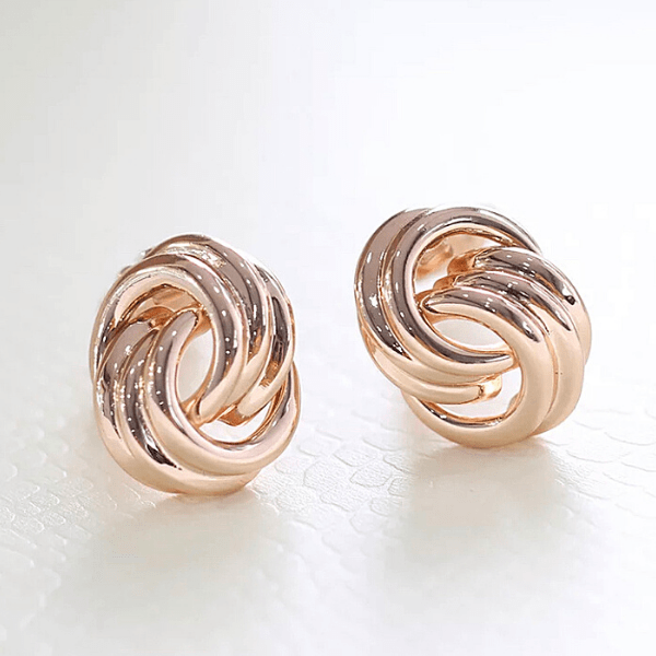 gold knot clip on earrings - Ella Moore