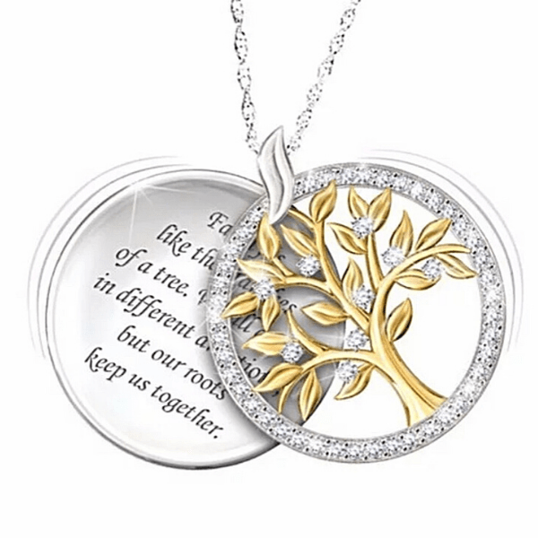 Heart-warming Family CZ Silver Tree of Life Necklace - Ella Moore