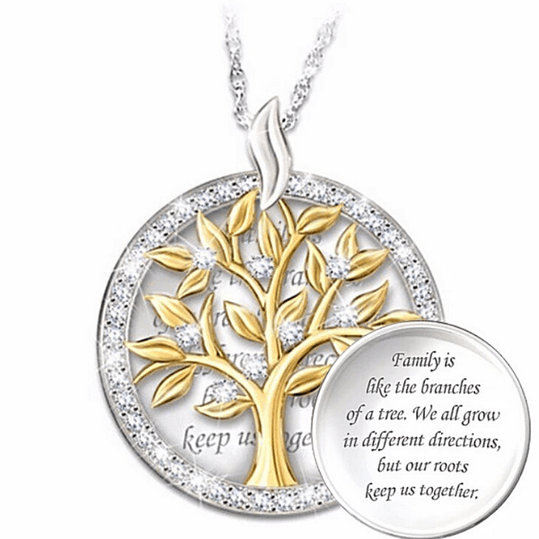 Heart-warming Family CZ Silver Tree of Life Necklace - Ella Moore