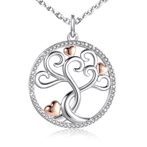 Hearts Sterling Silver Tree of Life Necklace - Ella Moore