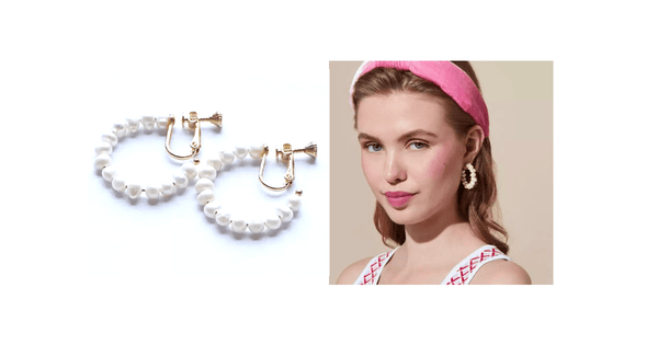 Freshwater Pearl Hoop Dangle Clip On Earrings