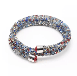 Exquisite Single Circle Crystal Rhinestones Cuff Multi-layer Bracelet Bangles