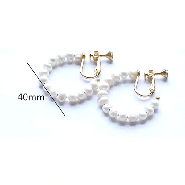 Freshwater Pearl Hoop Dangle Clip On Earrings