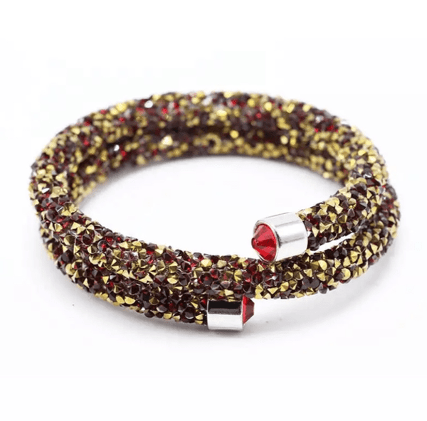 Exquisite Single Circle Crystal Rhinestones Cuff Multi-layer Bracelet Bangles