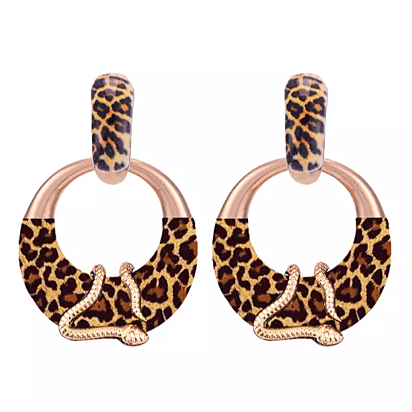 Large Bold Gold Snake Hoop Earrings - Multiple Colors