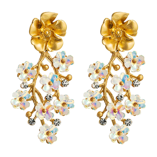 Exquisite Ivory Flower Dangle Earrings - Ella Moore