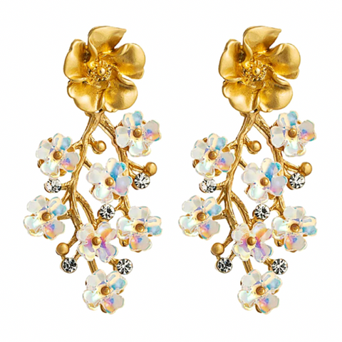 Exquisite Ivory Flower Dangle Earrings - Ella Moore