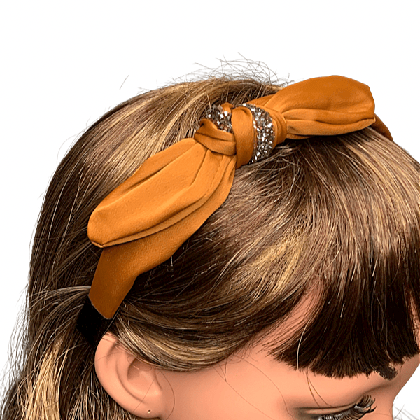 Sparkling Center Knotted Bow Headband
