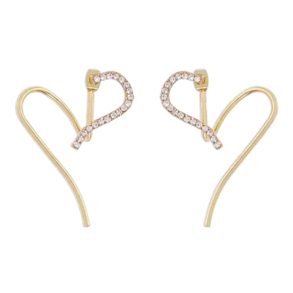 Floating Dreamy 2 Piece Front Back Heart Dangle Earrings