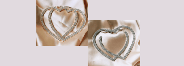 Lavish Bold Rhinestone Silver or Gold Heart Hoop Earrings - Ellla Moore