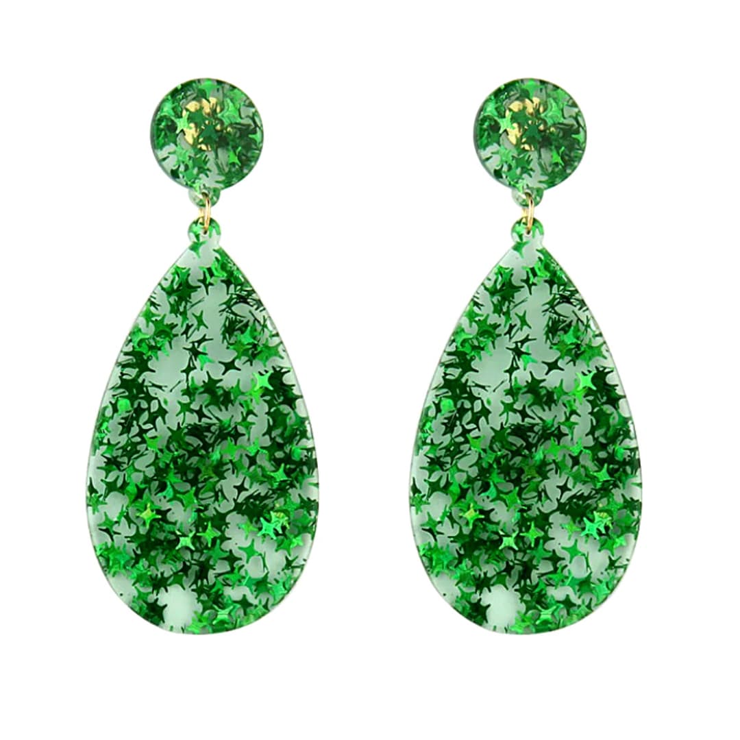 Glitzy Eye-Catching TEARDROP Acrylic Earrings