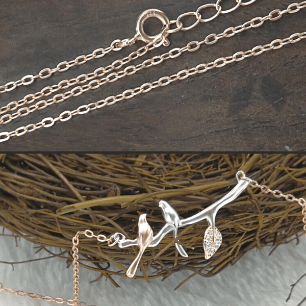 Truly Devoted Love Birds Sterling Silver Pendent Necklace - Ella Moore
