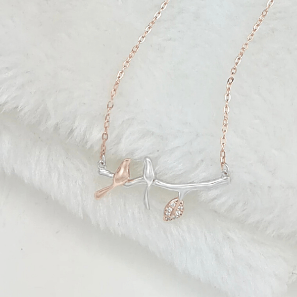 Truly Devoted Love Birds Sterling Silver Pendent Necklace - Ella Moore