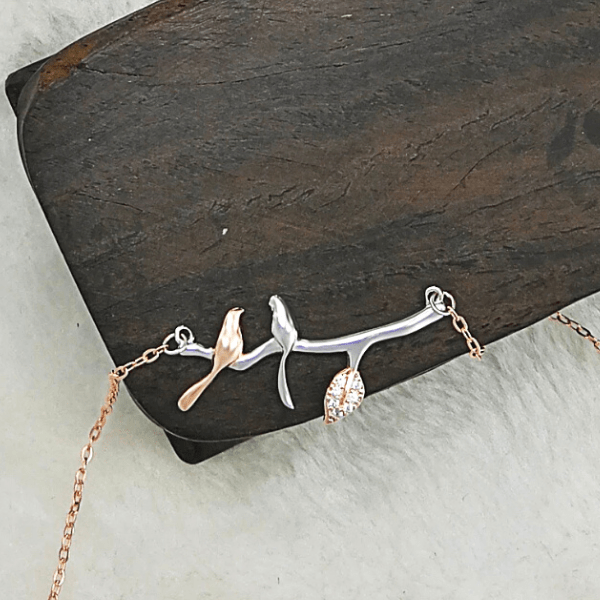 Truly Devoted Love Birds Sterling Silver Pendent Necklace - Ella Moore