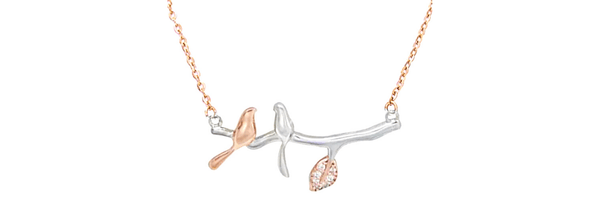 Truly Devoted Love Birds Sterling Silver Pendent Necklace - Ella Moore