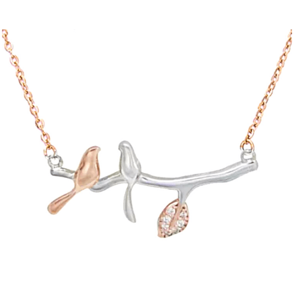 Truly Devoted Love Birds Sterling Silver Pendent Necklace - Ella Moore