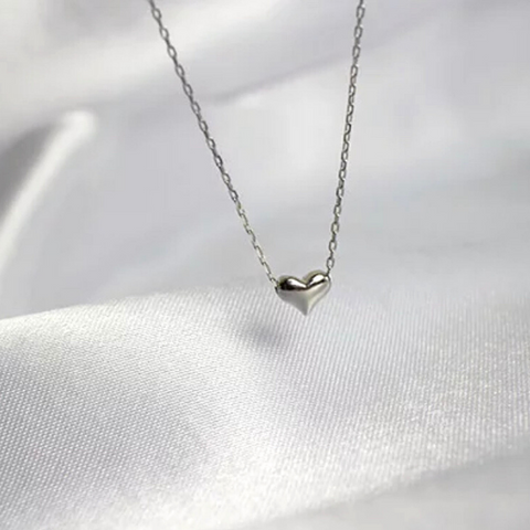 Petite Delicate Sterling Silver Heart Necklace