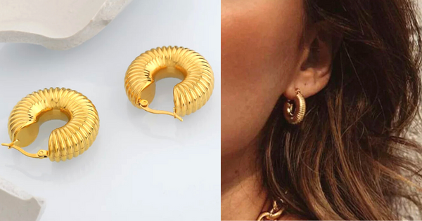 Refined Spiral Gold Huggie Hoop Earrings - Ella Moore