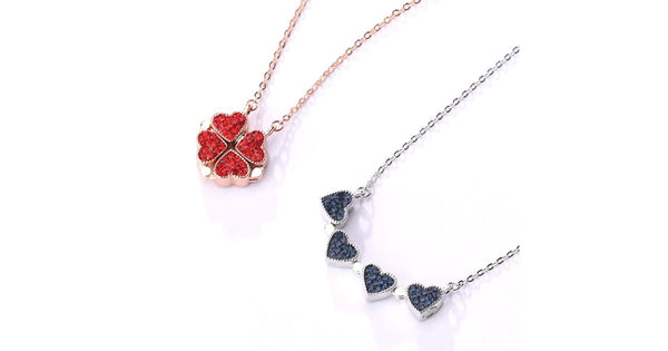 Amazing Reversible Magnetic CZ Sterling Silver Heart Necklace - Ella Moore