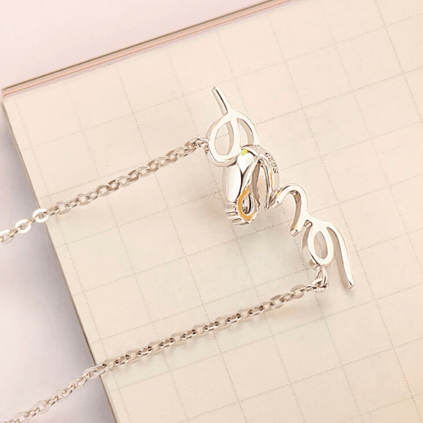 Delicate Sparkling Rose Bud CZ & Love Sterling Silver Necklace - Ella Moore